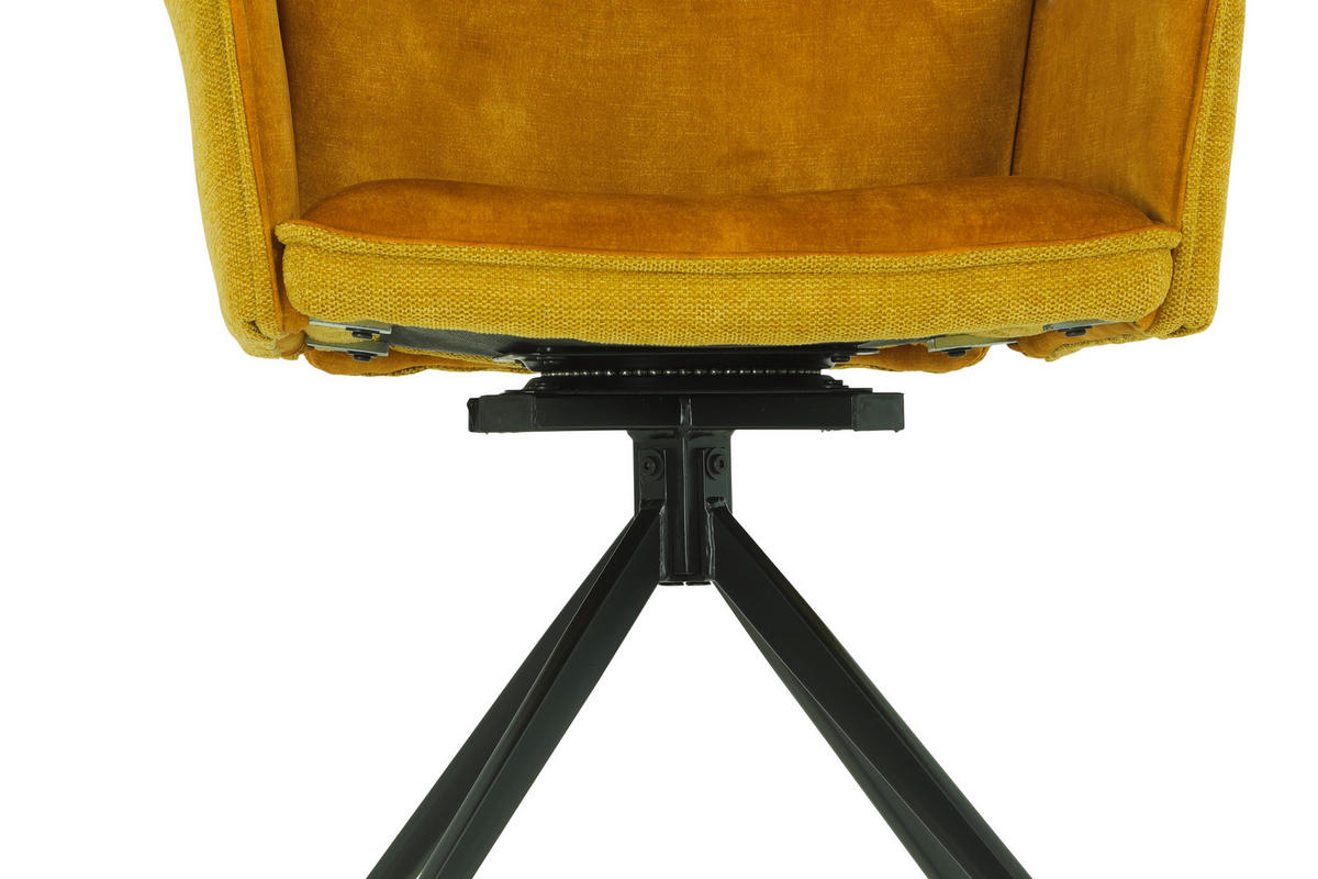 ARMLEHNSTUHL 1 Stück  in Stahl Webstoff, Mikrofaser  - Goldfarben/Schwarz, MODERN, Textil/Metall (65/92/64cm) - MID.YOU