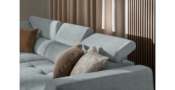 ECKSOFA in Struktur Grau 205/284 cm - Schwarz/Grau, Design, Kunststoff/Textil (205/284cm) - Xora