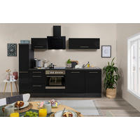 KÜCHENBLOCK 250 cm   in Schwarz, Grau  - Alufarben/Schwarz, Basics, Holzwerkstoff (250cm) - Respekta