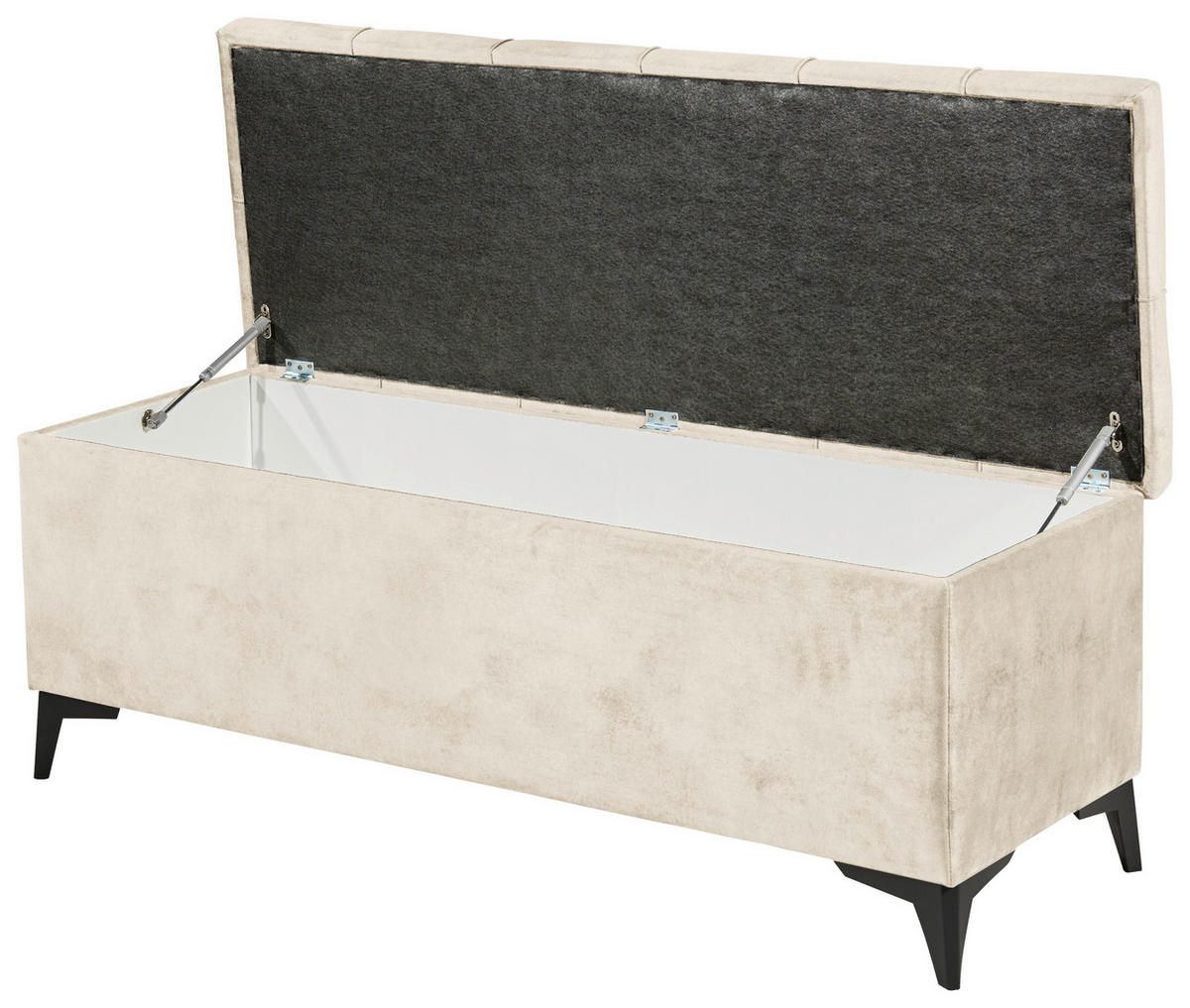 BETTBANK Mikrovelours Creme  - Creme/Schwarz, KONVENTIONELL, Kunststoff/Textil (139/58/50cm) - Modante