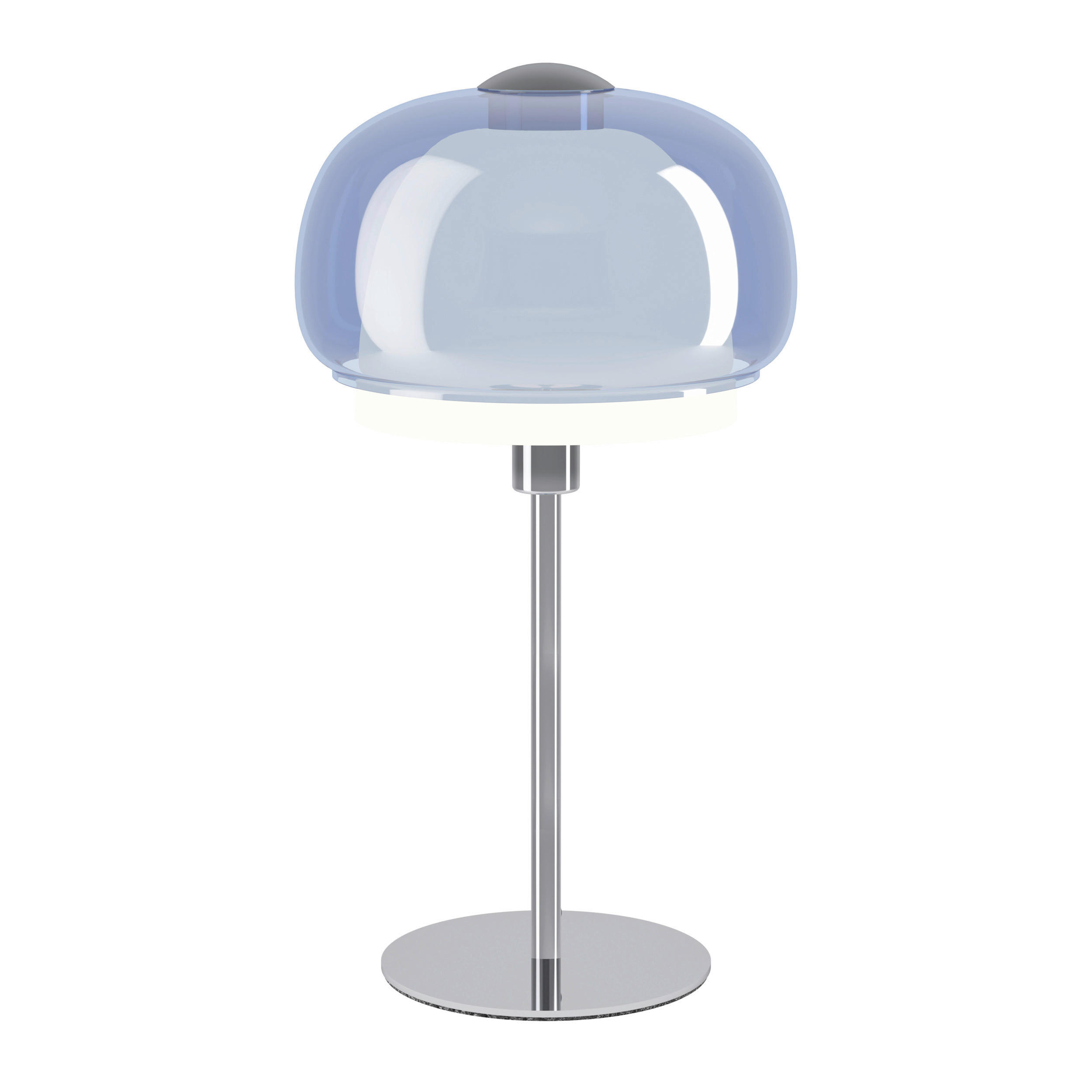 STOLNÁ LAMPA, E27, 22/40 cm  - modrá/biela, Design, kov/sklo (22/40cm)
