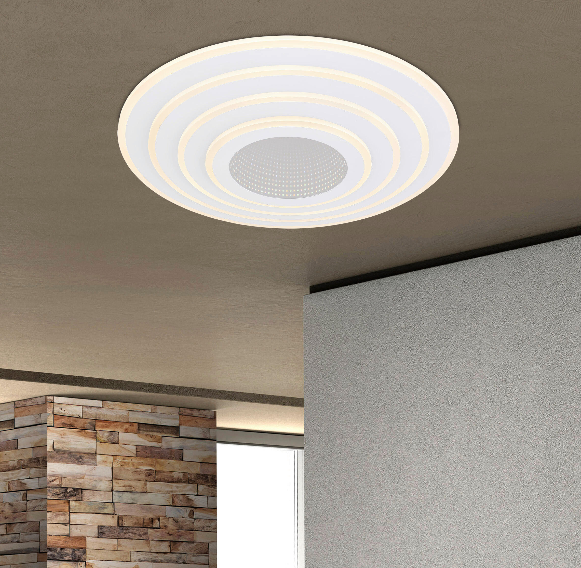 LED-DECKENLEUCHTE JOCELYN  Smart 50/6,5 cm   - Weiß, Design, Kunststoff/Metall (50/6,5cm) - Novel