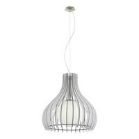 HÄNGELEUCHTE 50/150 cm  - Weiß, Natur, Glas/Holz (50/150cm) - Eglo
