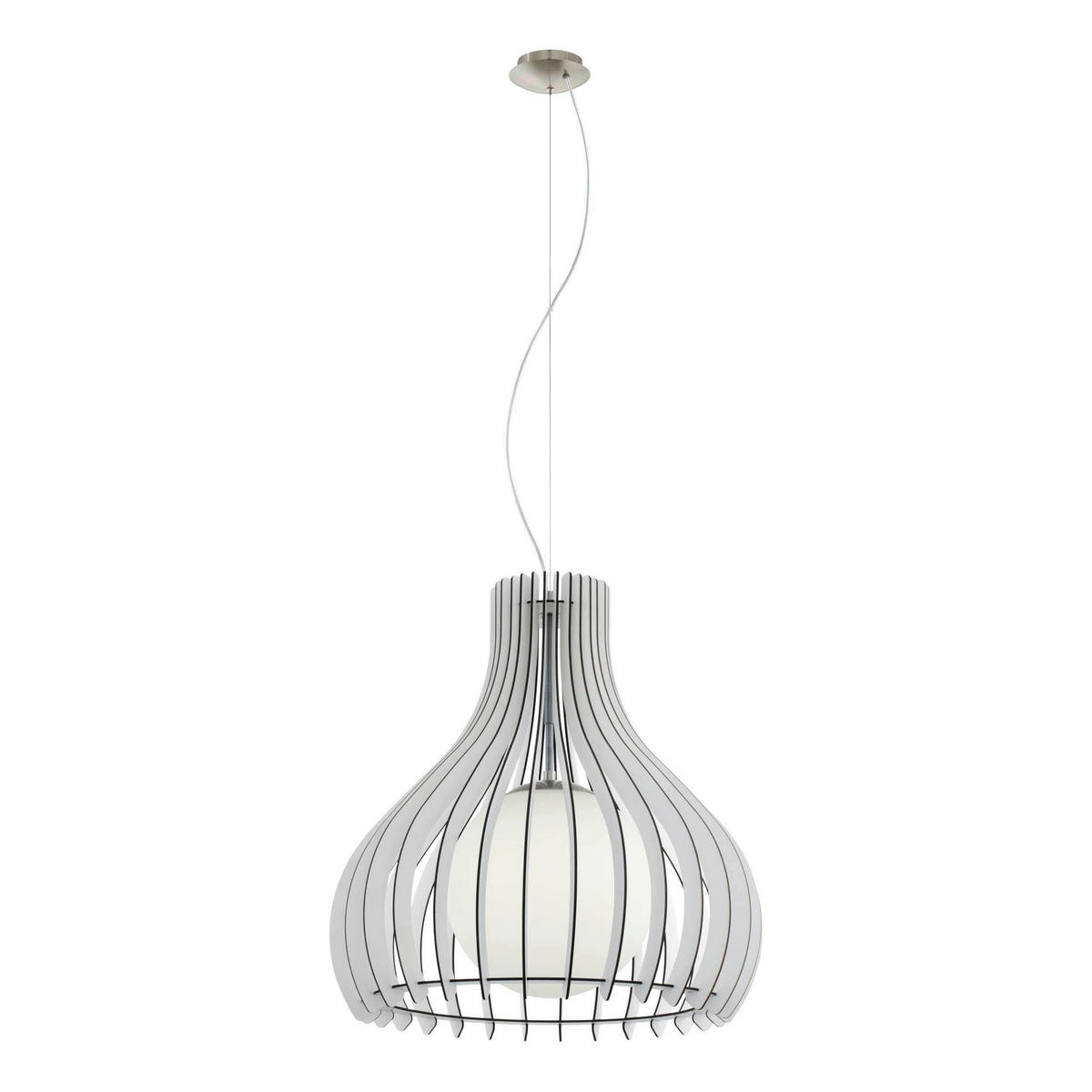 HÄNGELEUCHTE 50/150 cm  - Weiß, Natur, Glas/Holz (50/150cm) - Eglo