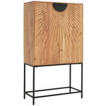 HIGHBOARD  in 90/160/42 cm  - Schwarz/Akaziefarben, Trend, Holz/Metall (90/160/42cm) - Ambia Home