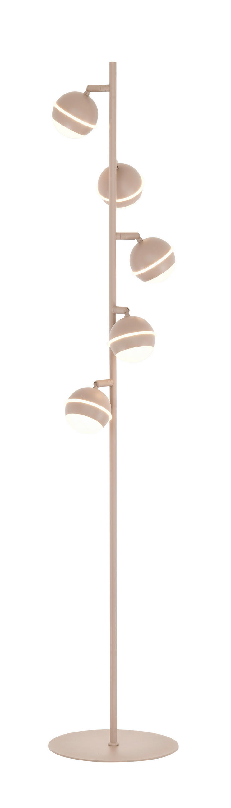 LED-STEHLEUCHTE Biarritz 25/140/25 cm  - Sandfarben/Schwarzchrom, Design, Kunststoff/Metall (25/140/25cm)