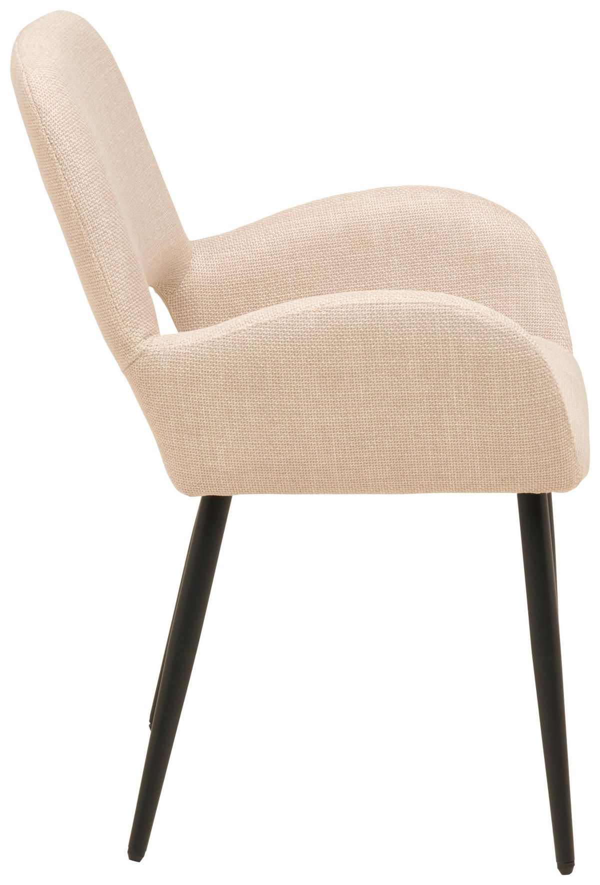 ŽIDLE S PODRUČKAMI, železo, tkaná látka, béžová - černá/béžová, Lifestyle, kov/dřevo (53/82/63cm) - MID.YOU