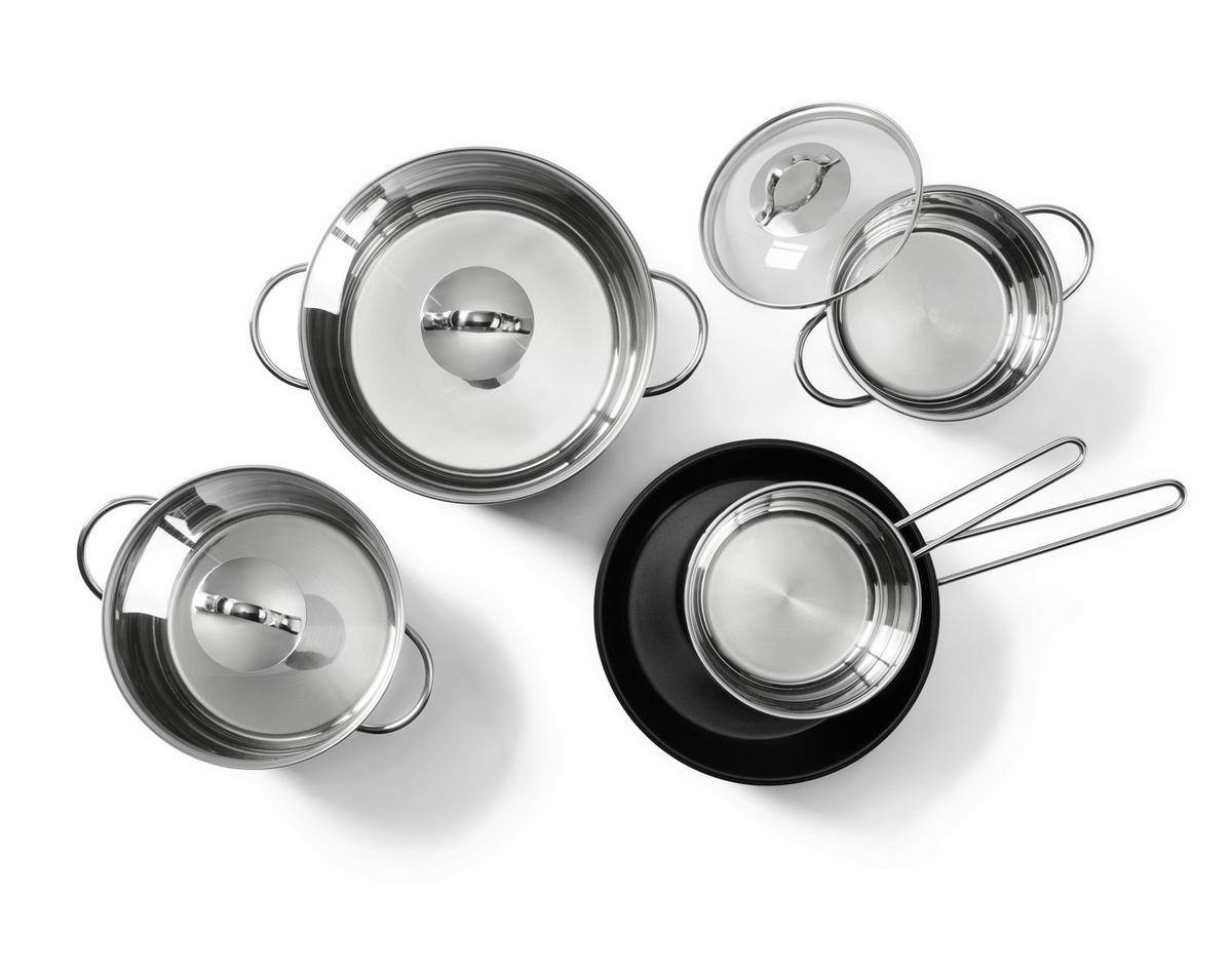 SET POSOD  VERONA   kovina, umetna masa   - barve nerjavečega jekla/črna, Basics, kovina/umetna masa - Homeware Profession.