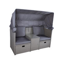 LOUNGEGARNITUR Stahl  - Grau/Grün, Basics, Kunststoff/Textil - Gardenson