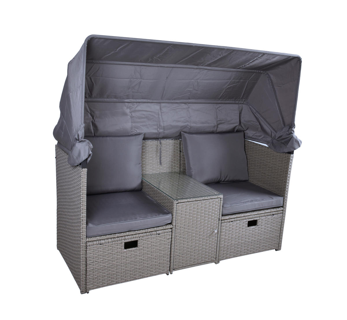 LOUNGEGARNITUR Stahl  - Grau/Grün, Basics, Kunststoff/Textil - Gardenson