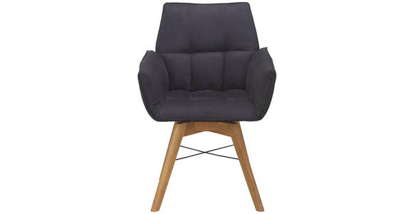 ARMLEHNSTUHL in Holz, Textil Schwarz, Eichefarben - Eichefarben/Schwarz, Design, Holz/Textil (61/87/63cm) - Waldwelt