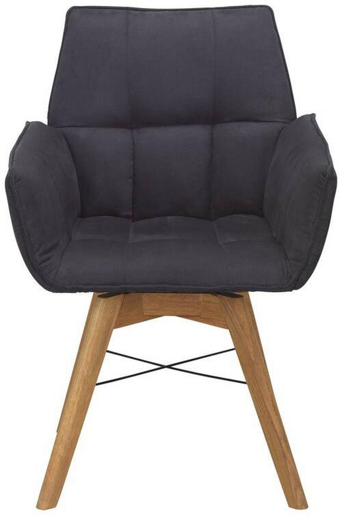 ARMLEHNSTUHL  in Flachgewebe  - Eichefarben/Schwarz, Design, Holz/Textil (61/87/63cm) - Waldwelt