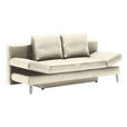 SCHLAFSOFA  in Echtleder Naturfarben  - Chromfarben/Naturfarben, Design, Leder/Metall (200/85/90cm) - Novel