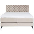 BOXSPRINGBETT 160/200 cm  in Beige  - Beige/Graphitfarben, Design, Textil/Metall (160/200cm) - Xora