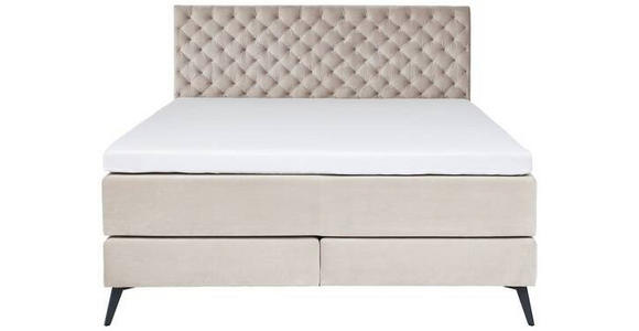 BOXSPRINGBETT 160/200 cm  in Beige  - Beige/Graphitfarben, Design, Textil/Metall (160/200cm) - Xora