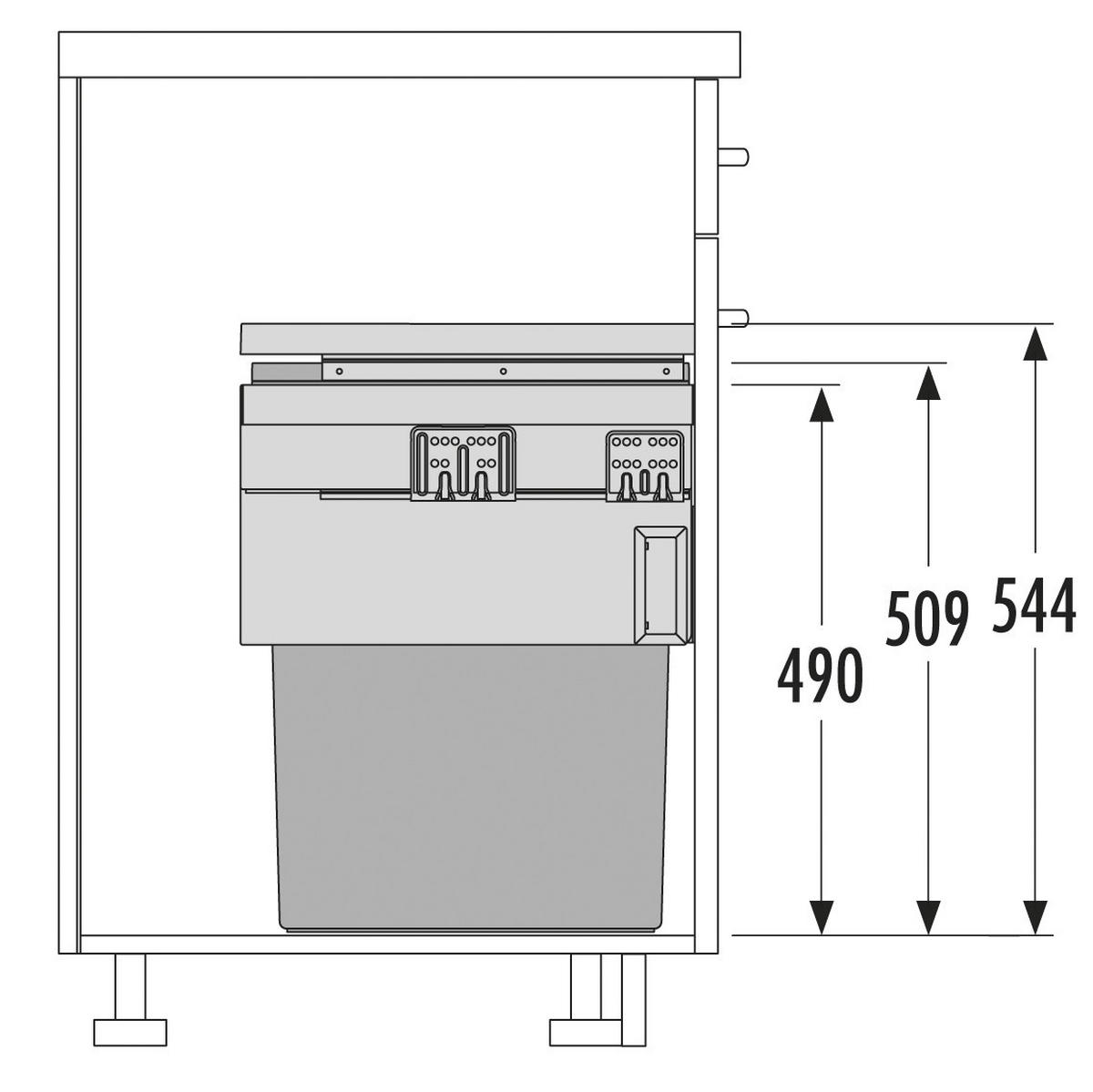 ABFALLSAMMLER 55 l  Kunststoff  - Dunkelgrau/Grau, Basics, Kunststoff (41,2-41,8/49-54,4/40cm) - HKT
