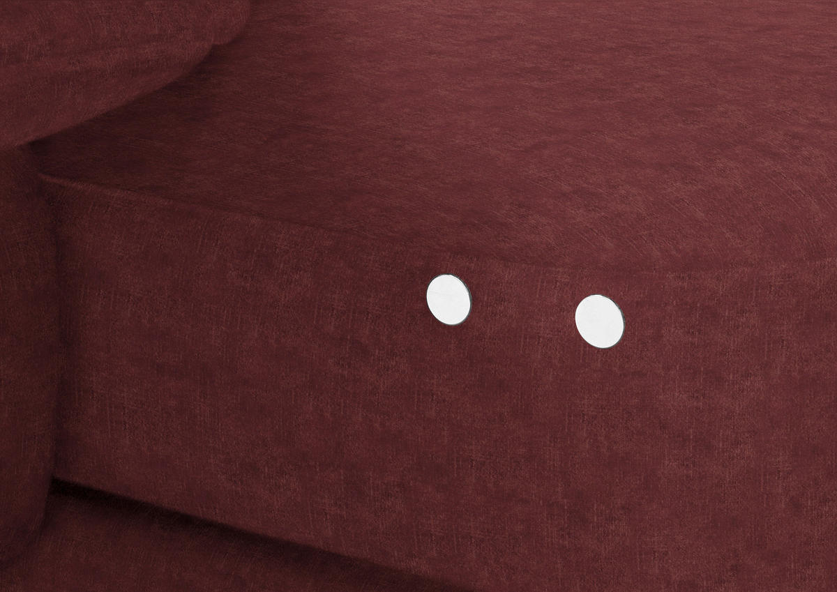 ECKSOFA in Velours Weinrot  - Weinrot/Schwarz, Design, Textil/Metall (180/310cm) - Dieter Knoll