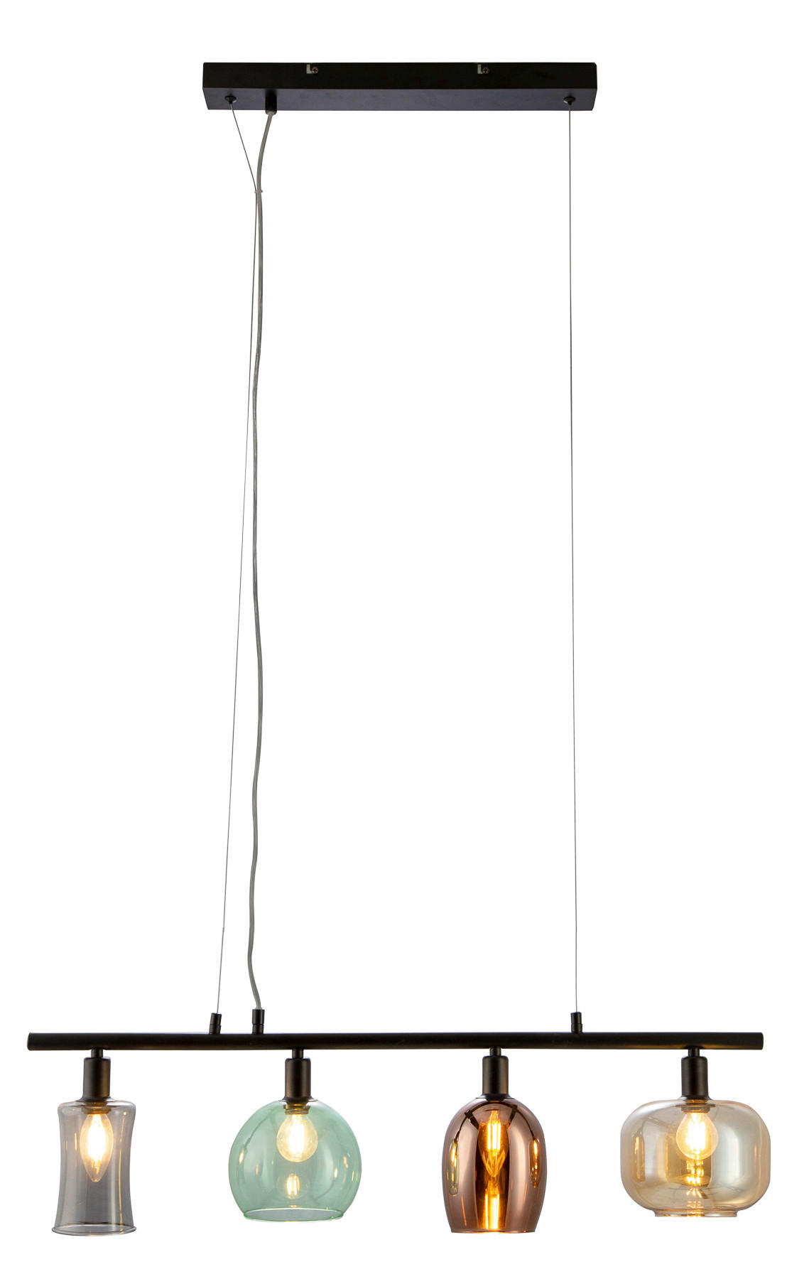 HÄNGELEUCHTE 83/25/150 cm    - Hellbraun/Braun, Trend, Glas/Metall (83/25/150cm) - Globo