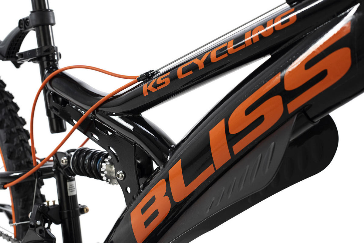 KINDER-MTB 24'' ZOLL BLISS 24 Zoll  - Schwarz/Orange, Basics, Metall (180/70/80cm) - Atrigo