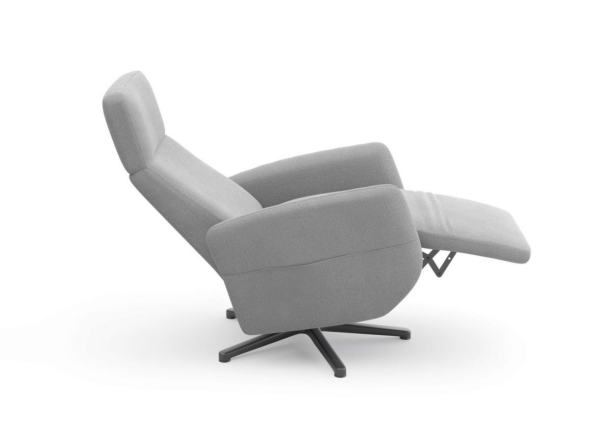 RELAXSESSEL in Textil Grau  - Schwarz/Grau, Konventionell, Textil/Metall (71/110/82cm) - Sit & More