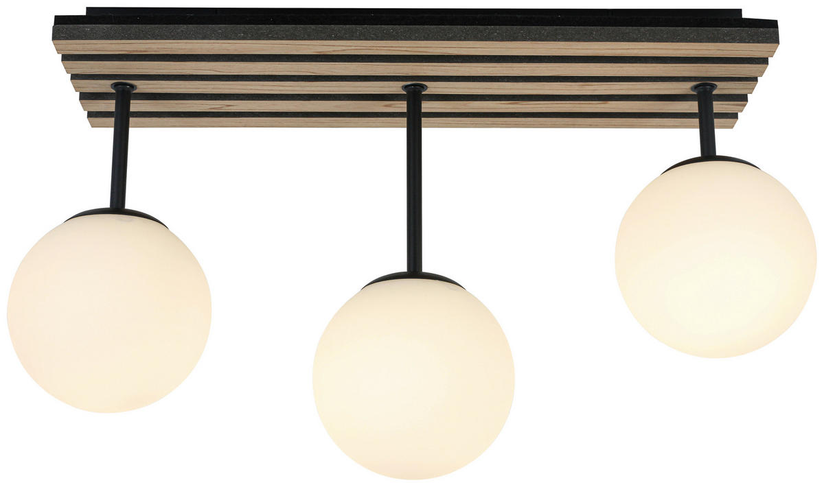 HÄNGELEUCHTE 60/18,5/35 cm   - Eichefarben/Schwarz, Trend, Glas/Holzwerkstoff (60/18,5/35cm) - Collet's Monde