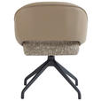 ARMLEHNSTUHL  Sitzfläche 360° drehbar, automatische Rückholfunktion Webstoff Echtleder  - Beige/Schwarz, Design, Leder/Textil (61/81/66cm) - Dieter Knoll