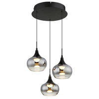 HÄNGELEUCHTE Lui 37/150 cm   - Klar/Schwarz, Design, Glas/Kunststoff (37/150cm) - Globo