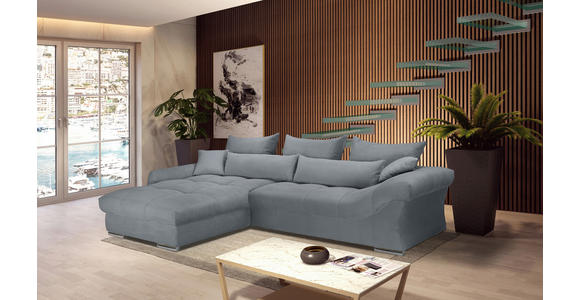 ECKSOFA Dunkelgrau Cord Zierkissen, Rückenkissen, Rücken echt  - Chromfarben/Dunkelgrau, KONVENTIONELL, Textil/Metall (225/335cm) - Carryhome