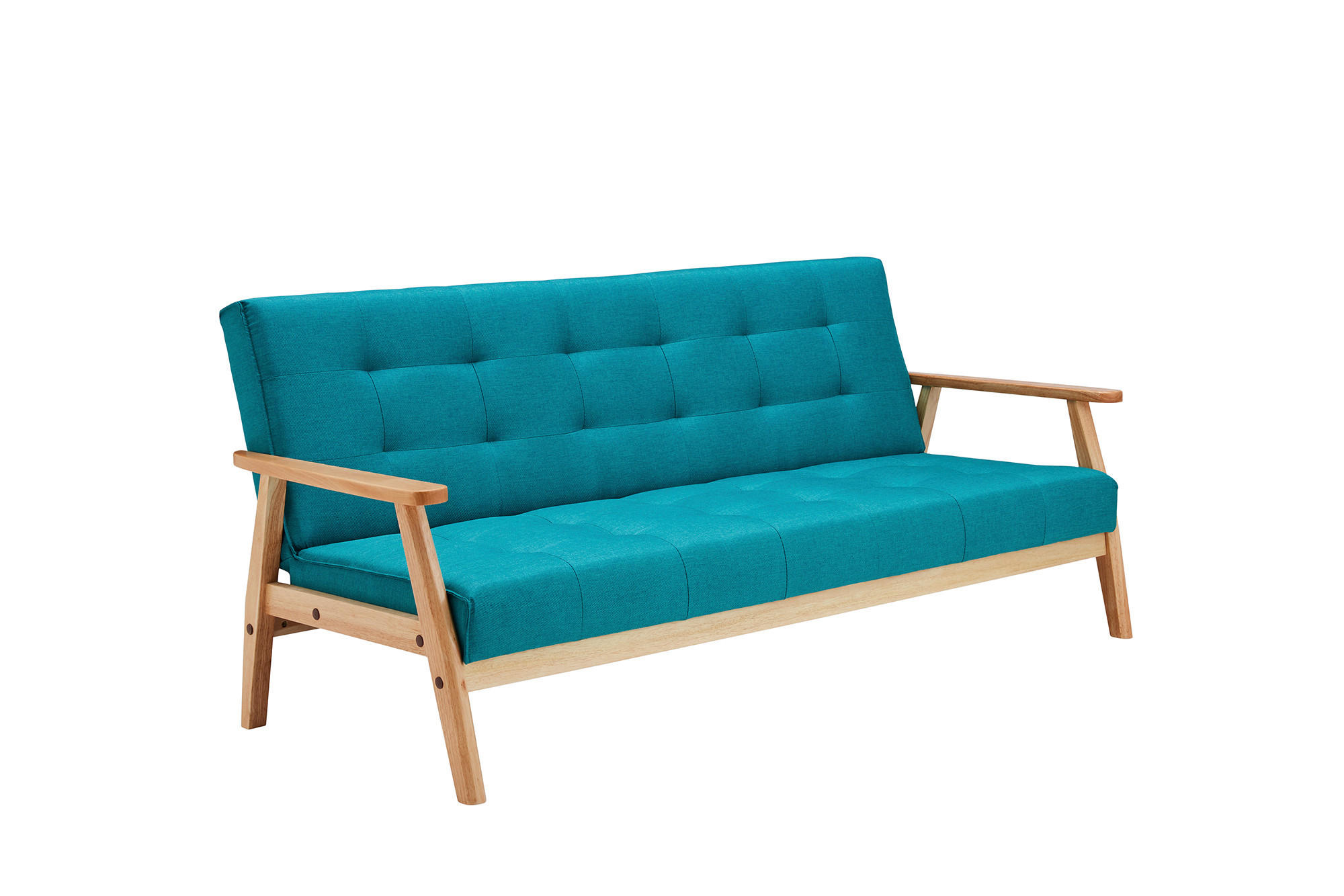 SCHLAFSOFA in Struktur Naturfarben, Petrol  - Petrol/Naturfarben, MODERN, Holz/Textil (190/81/85cm) - Livetastic