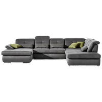 SOFFA i mikrofiber grå  - kromfärg/grå, Design (195/371/260cm) - Beldomo Style