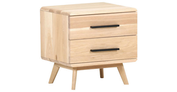 NACHTSCHRANK 48/50/40 cm Eiche massiv  - Eichefarben/Schwarz, Natur, Holz/Holzwerkstoff (48/50/40cm) - Landscape