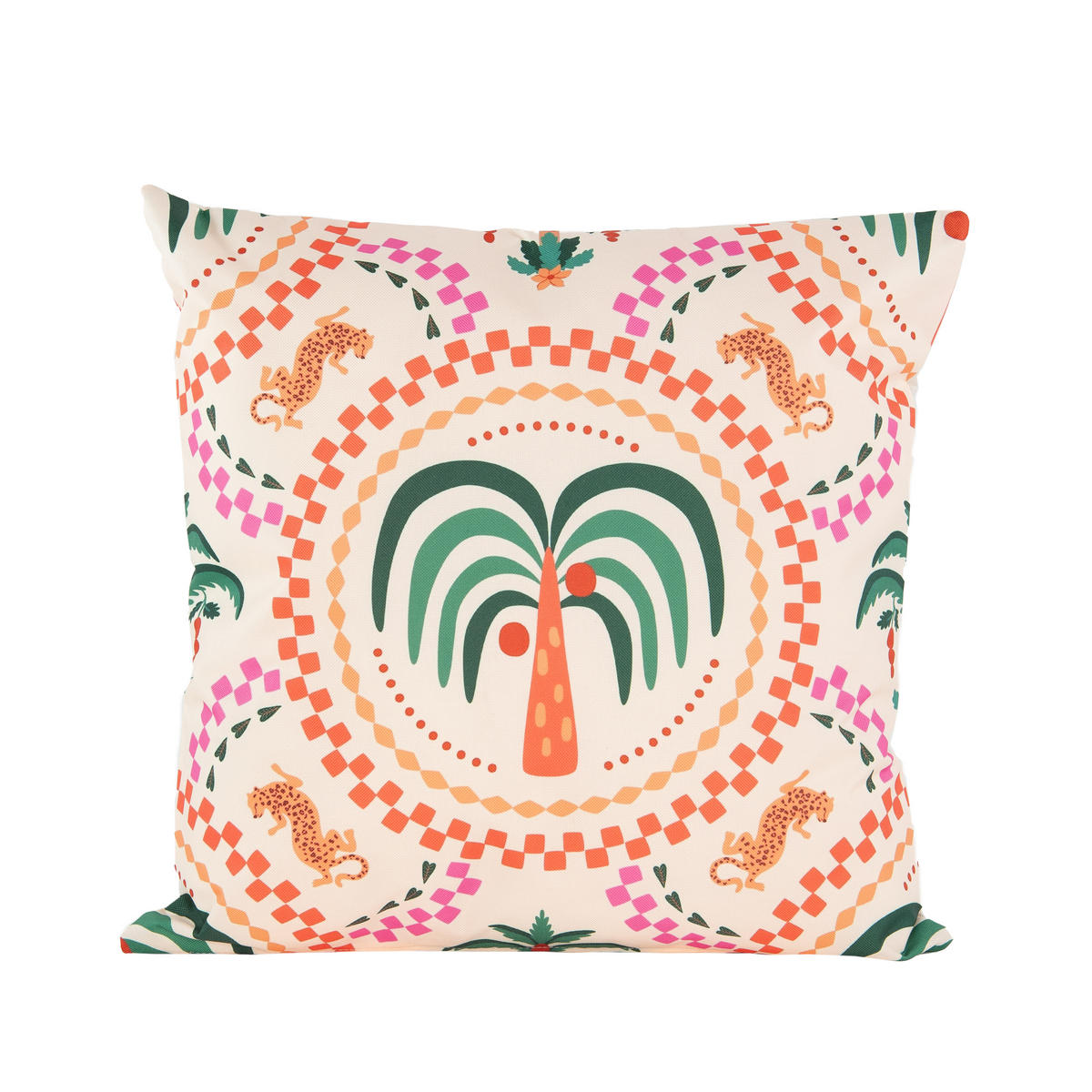 OUTDOOR-KISSEN Palmen  - Multicolor/Creme, Basics, Kunststoff (60/60cm)