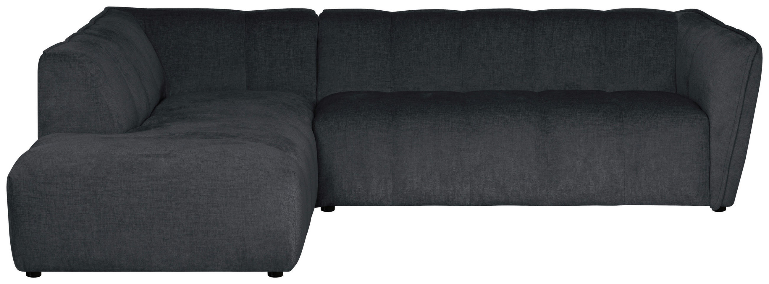 ECKSOFA  LIVOLI Grau Chenille  - Schwarz/Grau, Design, Textil (218/260cm) - MID.YOU