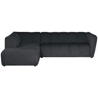 ECKSOFA LIVOLI in Chenille Grau  218/260 cm  - Schwarz/Grau, Design, Textil (218/260cm) - MID.YOU