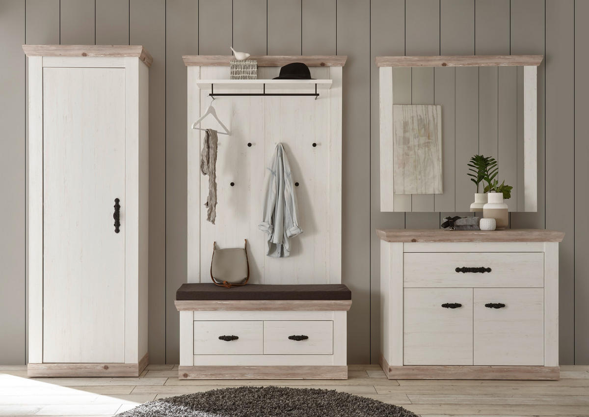 GARDEROBE 5-teilig  in 307/201/45 cm  - Hellbraun/Pinienfarben, Design, Holzwerkstoff (307/201/45cm) - MID.YOU