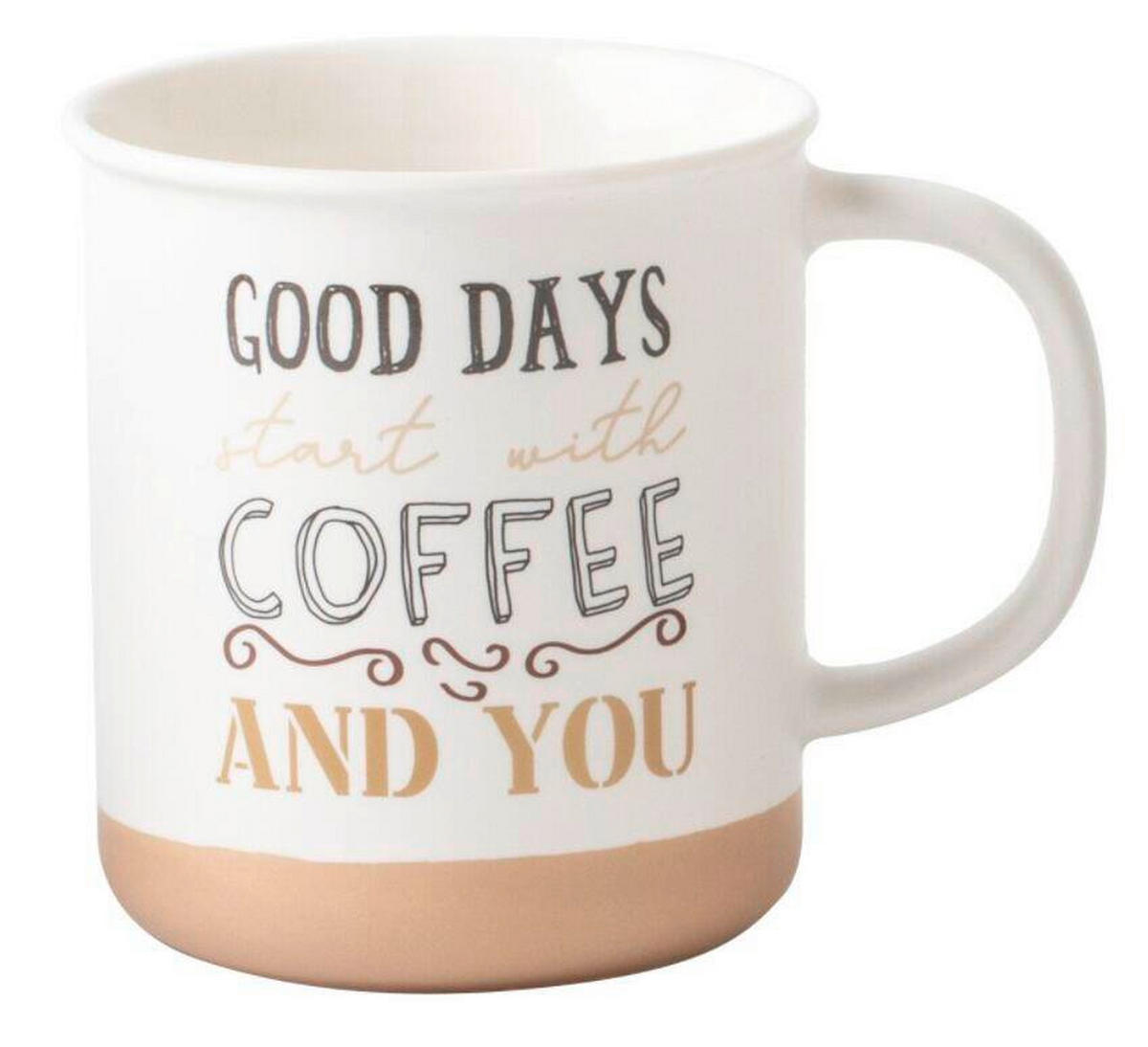 CANĂ PENTRU CAFEA 470 ml  - albastru/alb, Trend, ceramică (9,4/10,5cm) - Novel