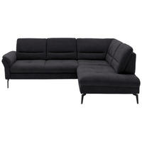 ECKSOFA in Webstoff Anthrazit  - Anthrazit/Schwarz, Design, Textil/Metall (256/206cm) - Beldomo System