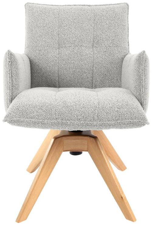 ARMLEHNSTUHL  in Webstoff  - Champagner/Eichefarben, Design, Holz/Textil (57/86/65cm) - Valnatura