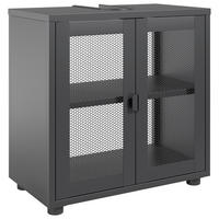 WASCHBECKENUNTERSCHRANK 60/60/33 cm  - Schwarz, Design, Kunststoff/Metall (60/60/33cm) - home24