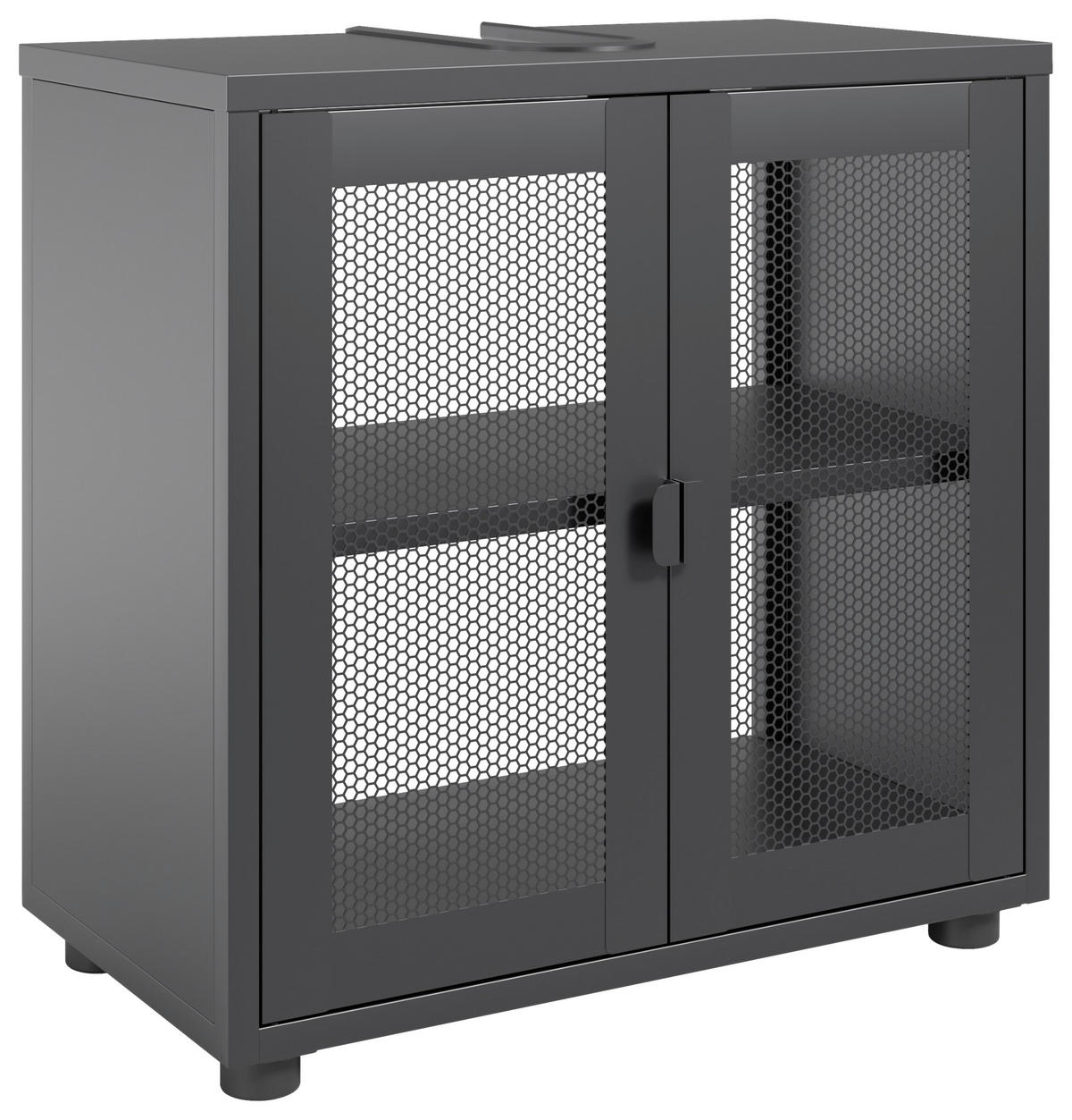 WASCHBECKENUNTERSCHRANK 60/60/33 cm  - Schwarz, Design, Kunststoff/Metall (60/60/33cm) - home24