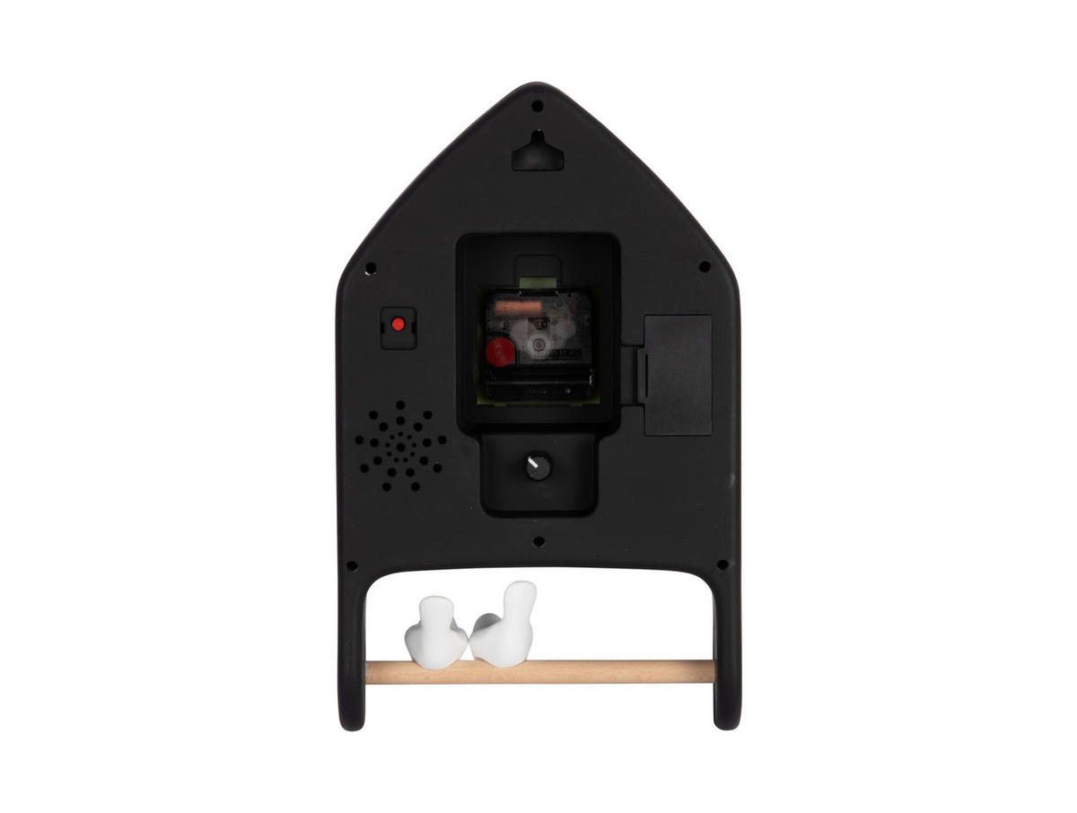 WANDUHR Love birds Schwarz 20/32/7 cm  - Schwarz, Basics, Kunststoff (20/32/7cm) - Karlsson