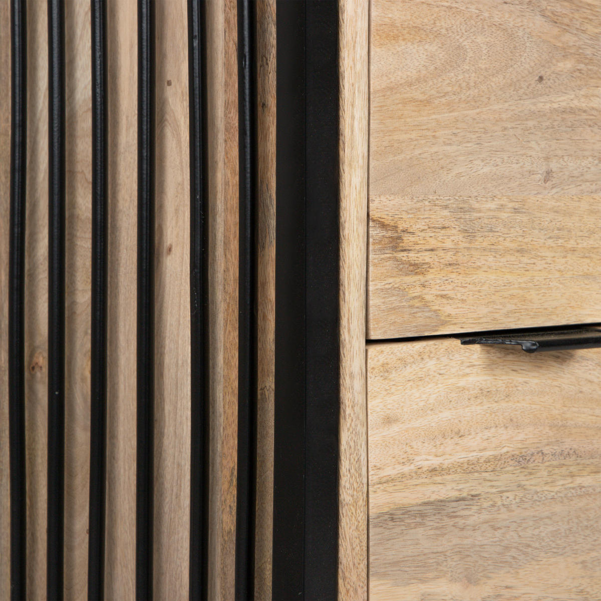 WASCHBECKENUNTERSCHRANK 60/63/40 cm  - Schwarz/Naturfarben, MODERN, Holz/Metall (60/63/40cm) - Livetastic
