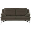 3-SITZER-SOFA in Leder Taupe  - Taupe, Design, Leder/Metall (215/90/109cm)