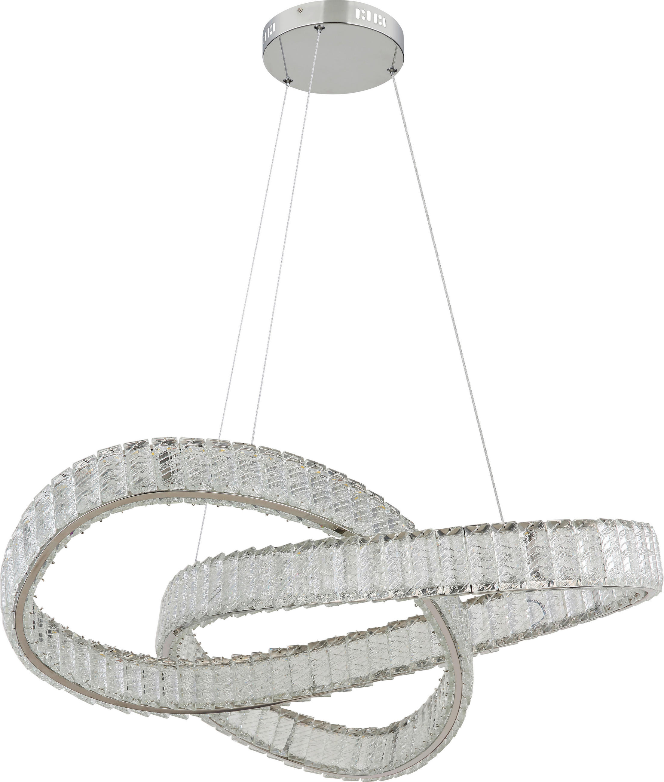LED LUSTER  78/120 cm      - boja hroma, Osnovno, staklo/metal (78/120cm) - Glandor