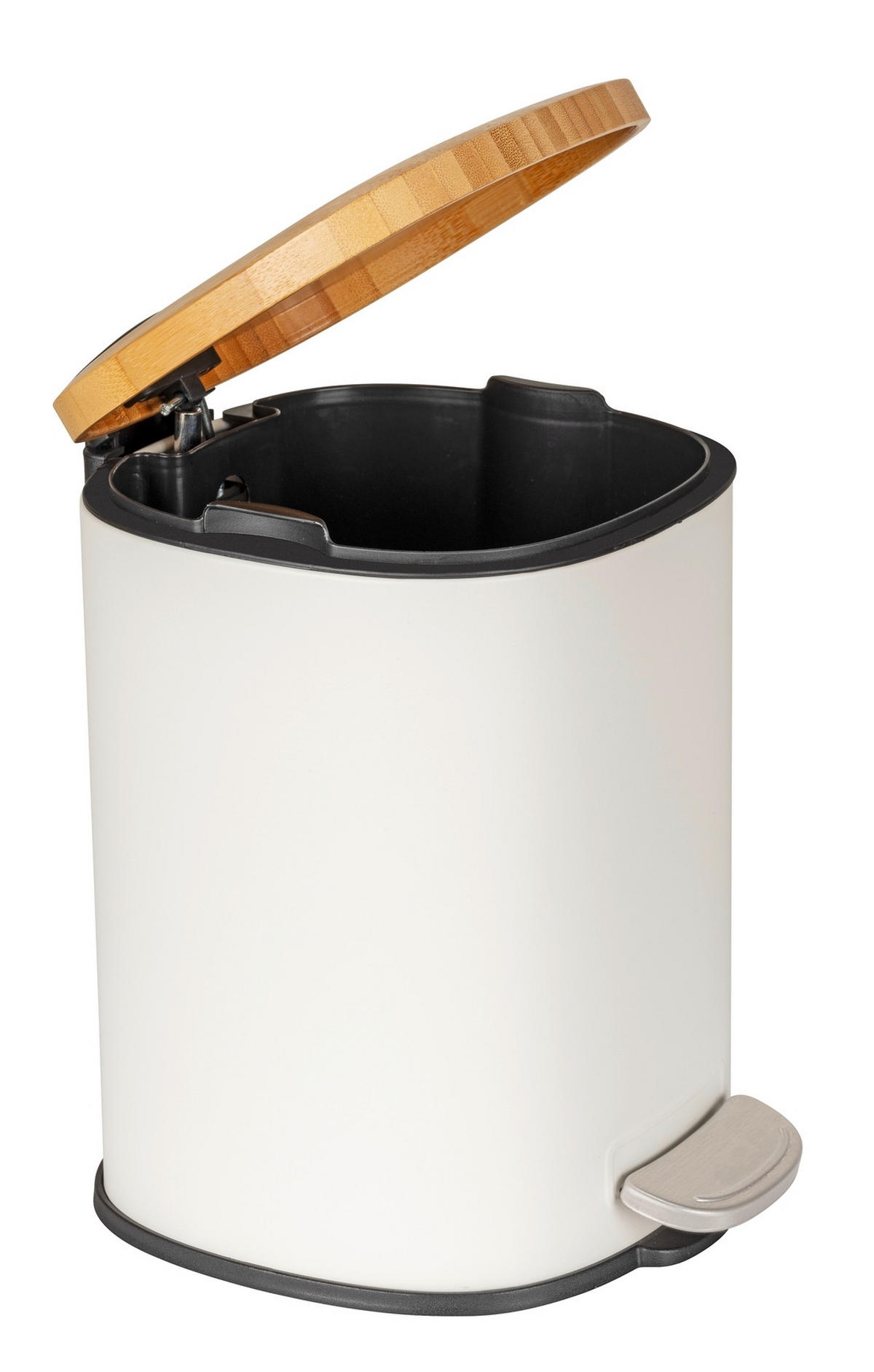 Fianema pedálos szemetes 3l 3 l  - fekete/fehér, Basics, műanyag/fém (17/23,5/21cm) - Wenko