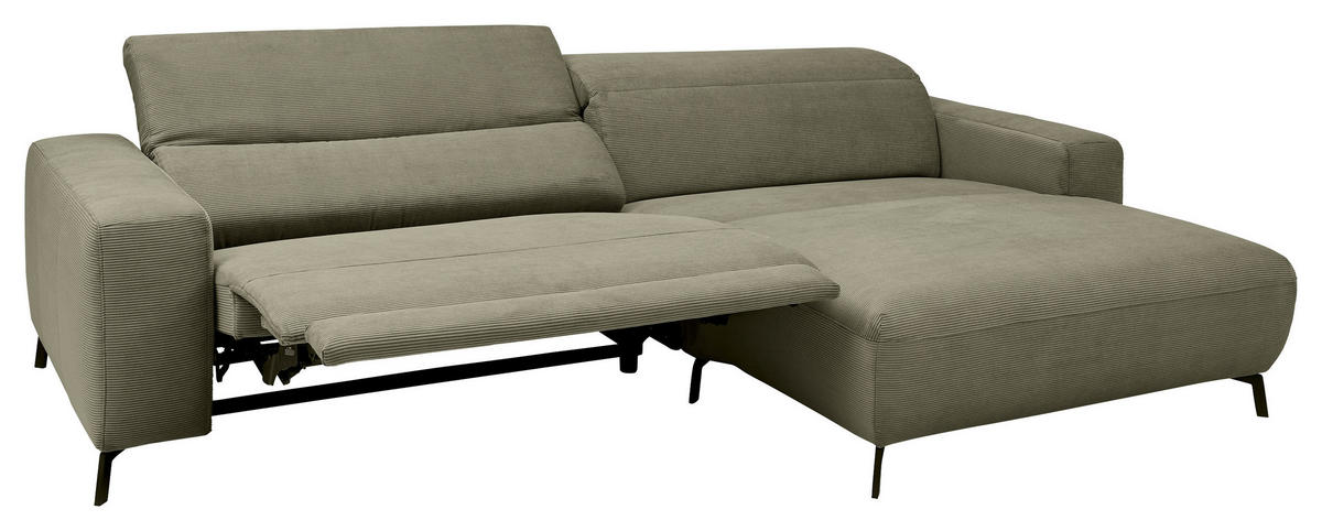 Freisteller von Pure Home Lifestyle ECKSOFA Olivgrün Feincord.