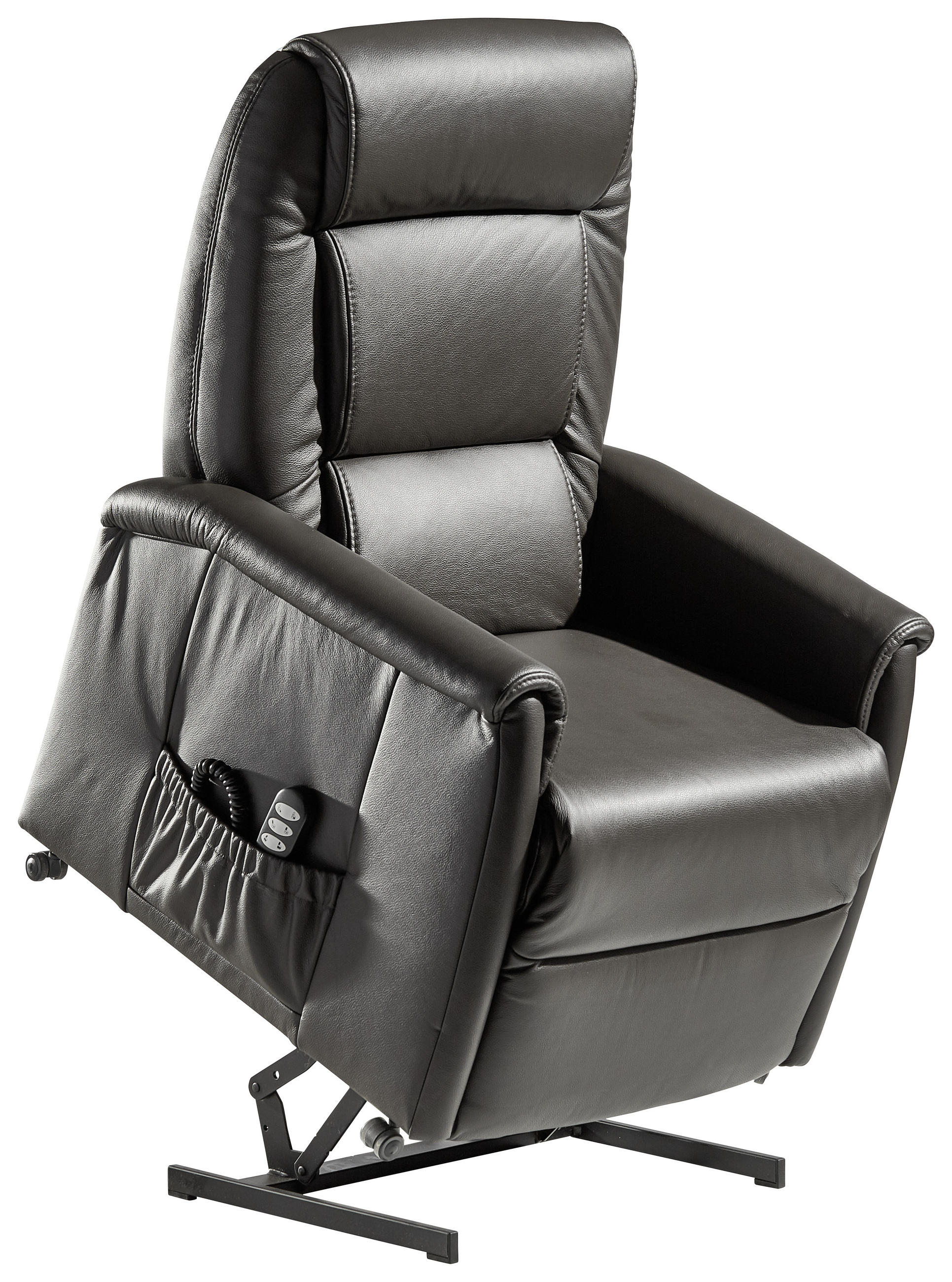 FERNSEHSESSEL Echtleder Dunkelbraun  - Dunkelbraun/Schwarz, KONVENTIONELL, Leder (74/110/85cm) - Himolla