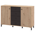 SIDEBOARD  in 138/90/40 cm  - Schwarz/Eiche Artisan, Basics, Holzwerkstoff/Kunststoff (138/90/40cm) - Carryhome