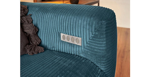 ECKSOFA  in Cord Petrol  180/266 cm  - Petrol/Schwarz, KONVENTIONELL, Textil/Metall (180/266cm) - Hom`in