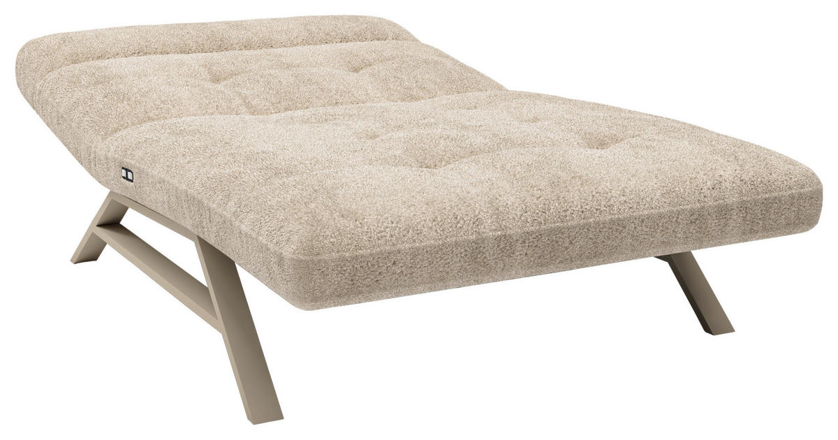 RELAXLIEGE in Chenille, Teddystoff Cappuccino  - Kaschmir/Cappuccino, Design, Textil/Metall (120/54-113/158-198cm) - Pure Home Lifestyle